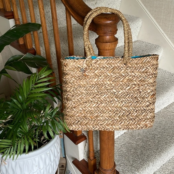 Natural Woven Bohemian Tote Bag Starfish Inside - Picture 3 of 9